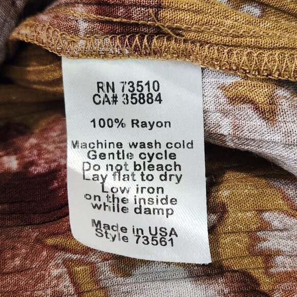 Uncle Frank Tiered Midi Shift Dress M Umber Rust Red V Neck Relaxed Bohemian - Picture 7 of 7